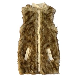 Rachel Zoe Faux Fur and Real Leather Vest Size 10